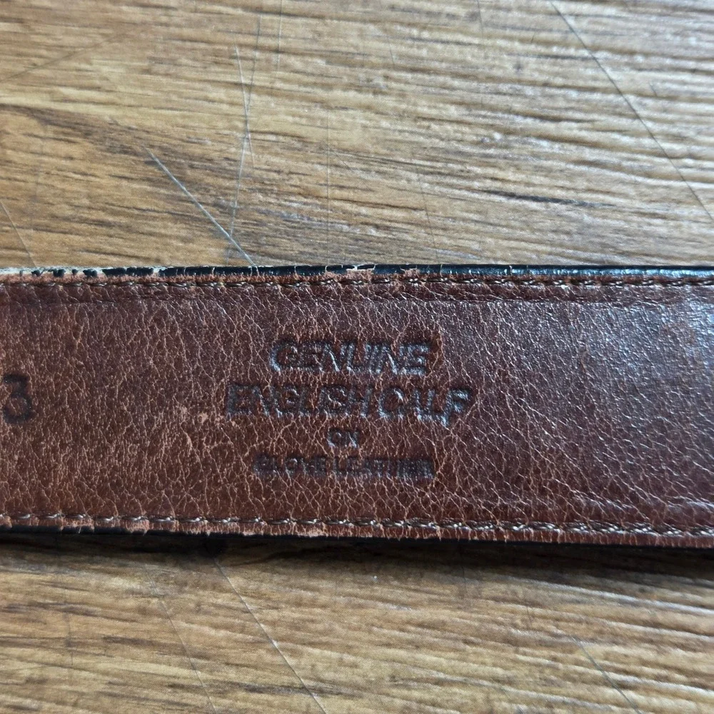 Brighton Mens English Calf Leather Belt 36 Solid Brass Buckle Black 33803